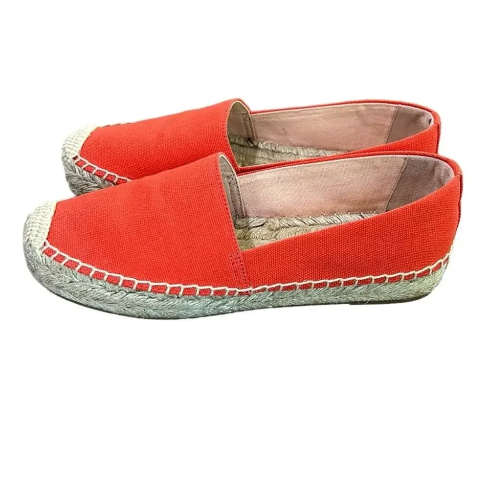 J.Crew thicker braid canvas classic espadrille vivid flame women’s size 6.5